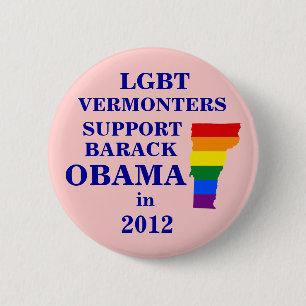 LGBT Vermonters for Obama 2012 6 Cm Round Badge