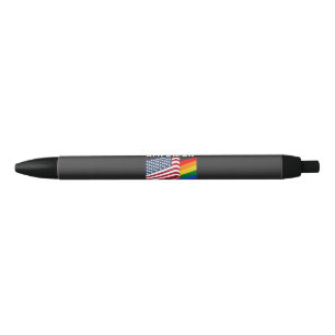 Lgbt Veterans - American Flag Black Ink Pen
