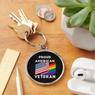 Lgbt Veterans - American Flag  Key Ring