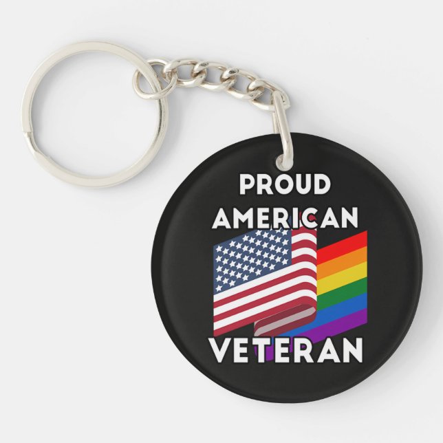 Lgbt Veterans - American Flag  Key Ring (Front)