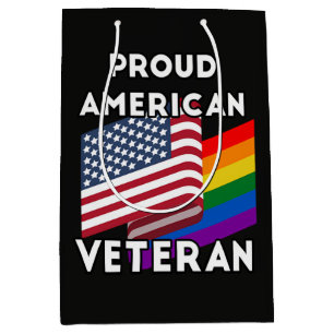 Lgbt Veterans - American Flag  Medium Gift Bag