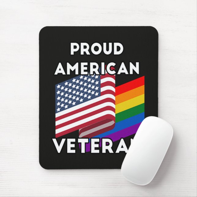 Lgbt Veterans - American Flag  Mouse Pad (With Mouse)