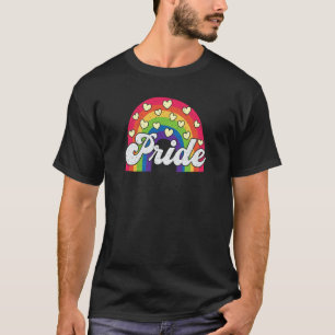 LGBT Vintage Rainbow Pride Retro Hearts LGBTQ Men' T-Shirt