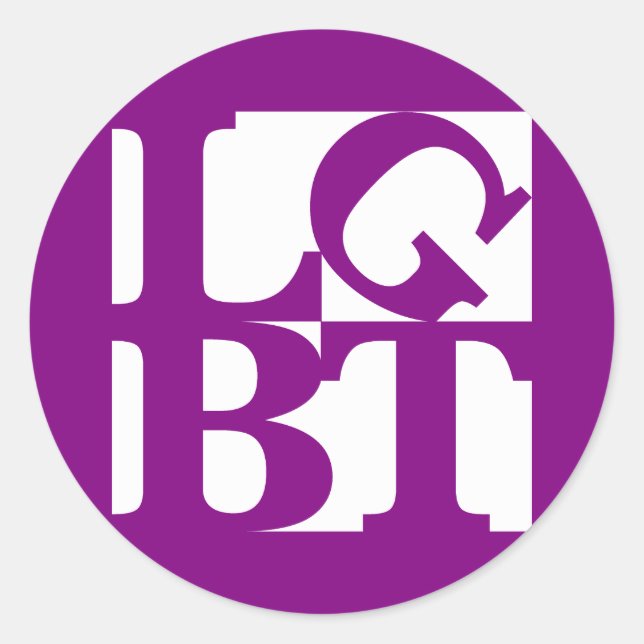 LGBT White Pop Round Sticker (Front)