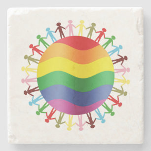 LGBT World Harmony Stone Coaster