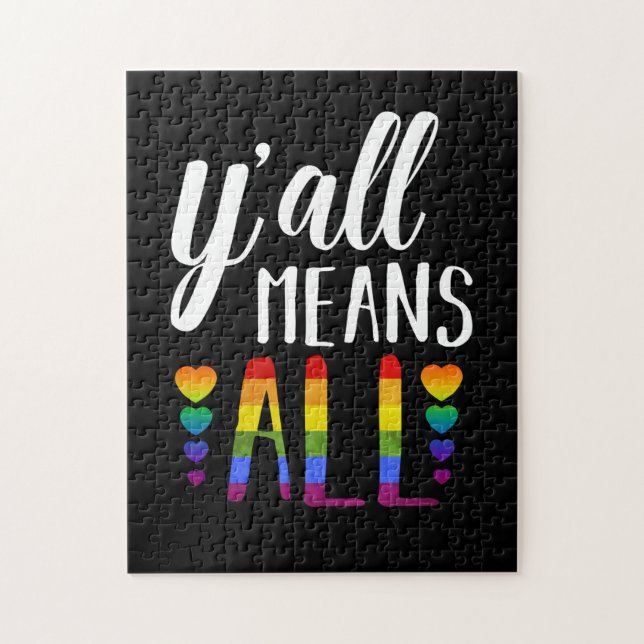 LGBT YALL MEANS ALL Gay Pride Jigsaw Puzzle (Vertical)