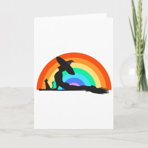 Lgbt Yoga Pride Witch Hippie Rainbow Halloween _1  Card