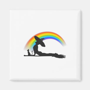 Lgbt Yoga Pride Witch Hippie Rainbow Halloween Magnet