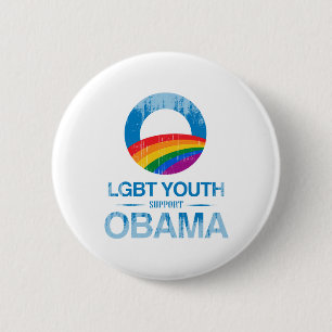 LGBT YOUTH SUPPORT OBAMA Vintage.png 6 Cm Round Badge