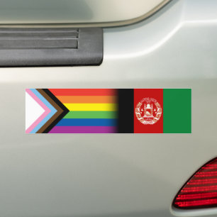 LGBTQ Afghan-American Afghanistan Rainbow Flag Bumper Sticker