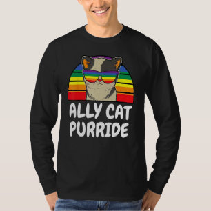 LGBTQ Ally Cat Purride Gay Lesbian Pride Rainbow M T-Shirt
