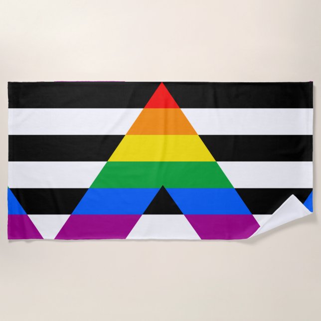 LGBTQ+ Ally Flag Beach Towel (Front)