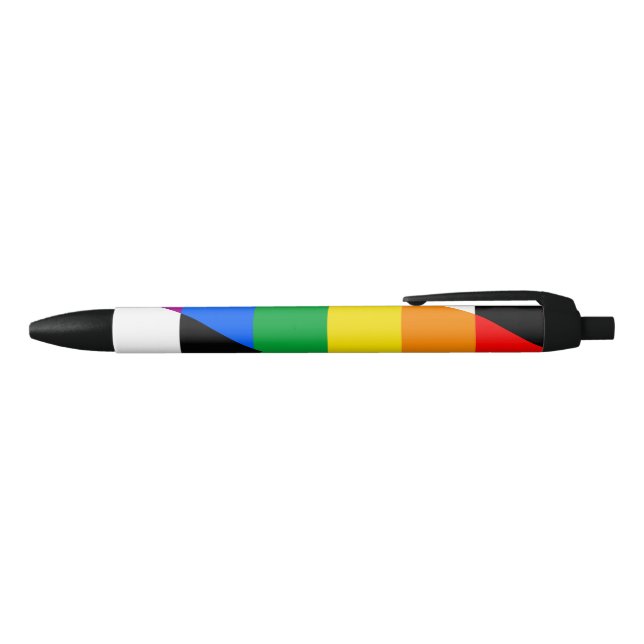 LGBTQ+ Ally Flag Black Ink Pen (Top)