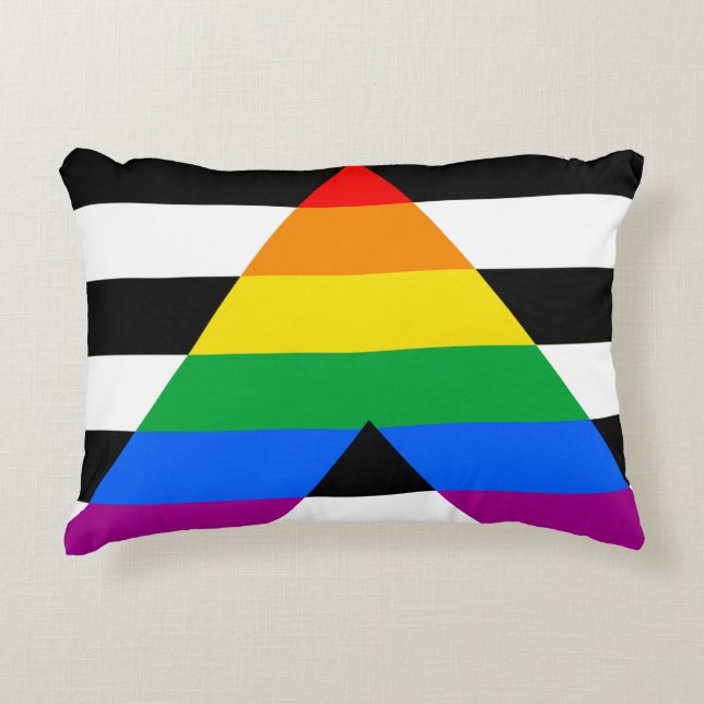 LGBTQ+ Ally Flag Decorative Cushion (Front)