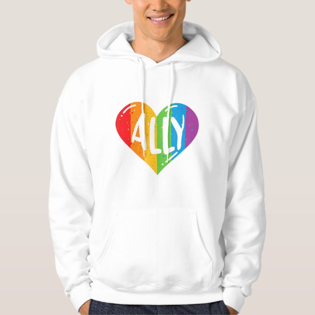 Lgbtq Ally For Gay Pride Men Women Children Hoodie (Front)