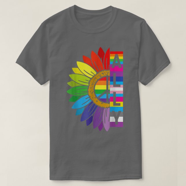 LGBTQ Ally Shirt for Gay Pride Men Women Children  (Design Front)