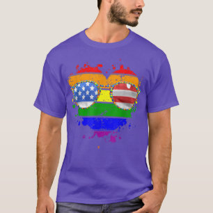 LGBTQ American Ally Gay Pride Rainbow Flag Patriot T-Shirt