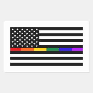 LGBTQ American Flag Rectangular Sticker