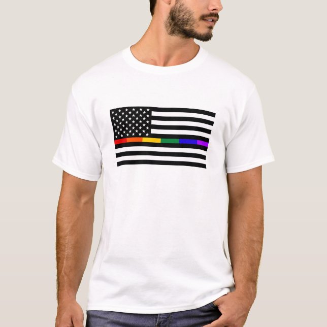 LGBTQ American Flag T-Shirt (Front)