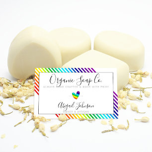 LGBTQ Artisan Small Business Rainbow Stripes Business Card
