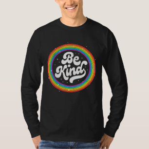 Lgbtq Be Kind Gay Pride Lgbt Ally Rainbow Flag Ret T-Shirt