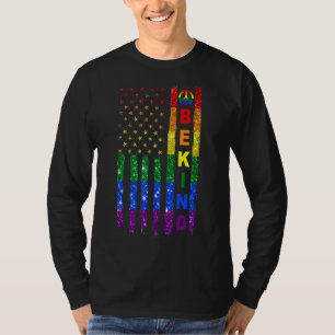 Lgbtq Be Kind Gay Pride Lgbt Rainbow American Flag T-Shirt