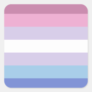 LGBTQ Bigender Pride Flag Square Sticker