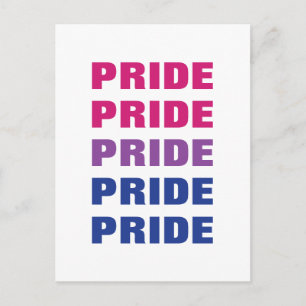 LGBTQ Bisexual Pride Customisable Repeated Text Postcard