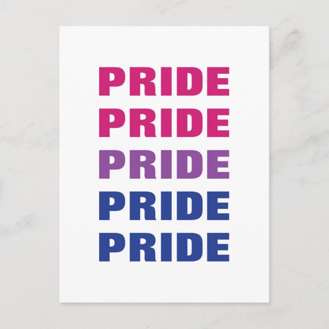 LGBTQ Bisexual Pride Customisable Repeated Text Postcard (Front)