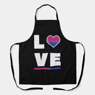 LGBTQ Bisexual Pride Flag Distressed Grunge Love Apron