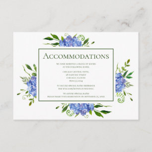 LGBTQ Blue Hydrangeas Floral Accommodations Enclosure Card