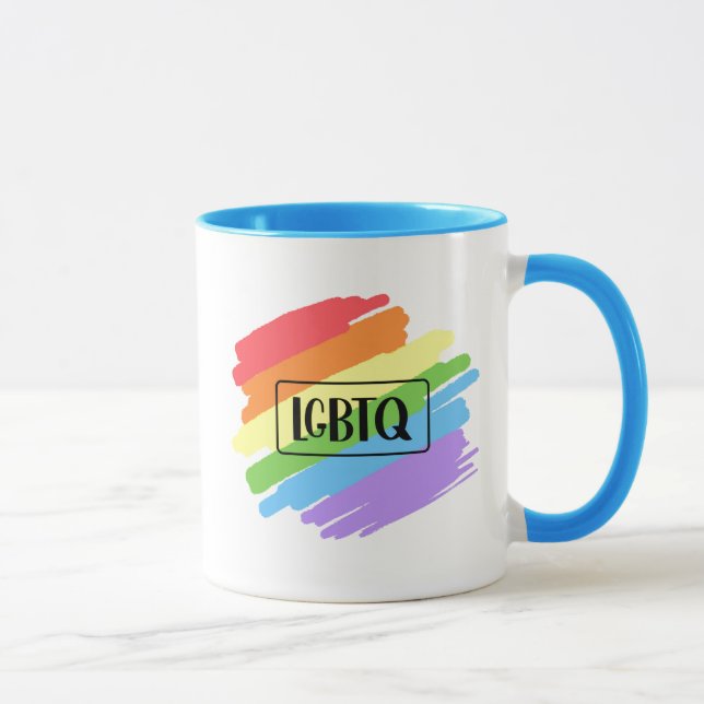 LGBTQ Brushstrokes Rainbow Mug (Right)