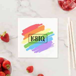 LGBTQ Brushstrokes Rainbow Napkin