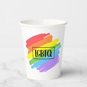 LGBTQ Brushstrokes Rainbow Paper Cups