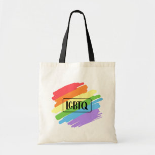 LGBTQ Brushstrokes Rainbow Tote Bag