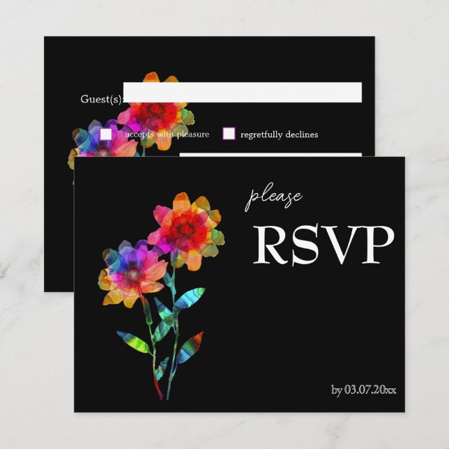 🌈 LGBTQ Budget  Petals & Pride  RSVP Card (Front/Back)