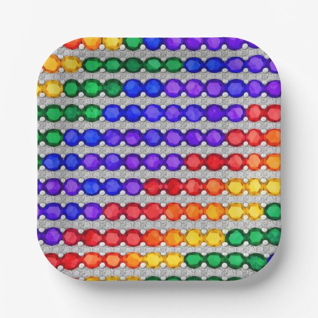 🌈LGBTQ+ CHEERS!  Intertwined in Pride Paper Plate (Front)