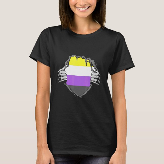 LGBTQ Chest Nonbinary Flag Nonbinary Pride Genderq T-Shirt (Front)
