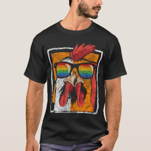 LGBTQ Cockerel Rainbow Sunglasses Colourful Pride T-Shirt