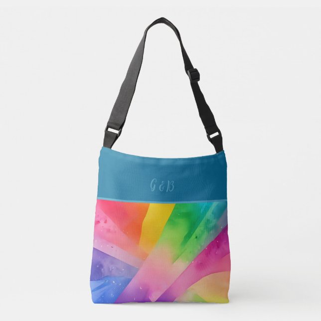 lgbtq colourful rainbow  crossbody bag (Front)