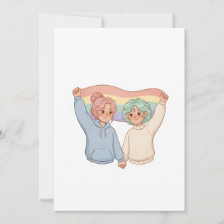 LGBTQ Couple Sticker – Cute Queer Love Quote Invitation