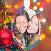 LGBTQ Custom Photo Gay Pride Rainbow Frame Oval