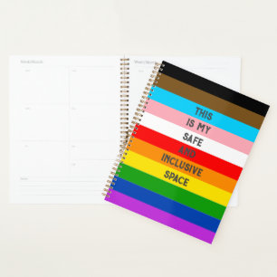 LGBTQ Customisable Progress Pride Flag Rainbow Planner