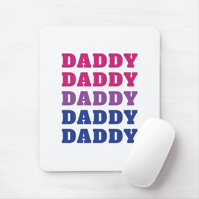 LGBTQ Daddy Bisexual Pride Dad Father's Day Mouse Pad (With Mouse)