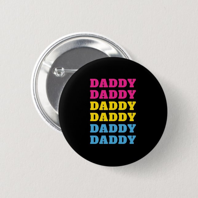 LGBTQ Daddy Pansexual Pride Dad Father's Day 6 Cm Round Badge (Front & Back)