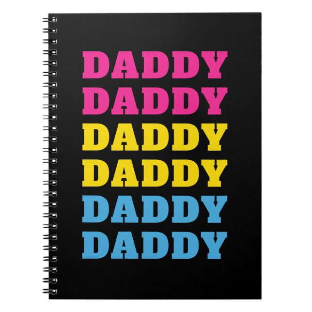 LGBTQ Daddy Pansexual Pride Dad Father's Day Notebook (Front)