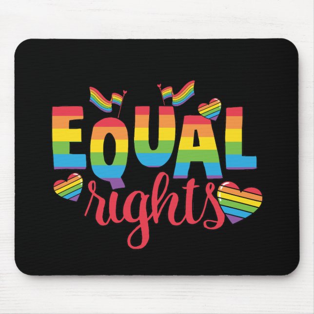 LGBTQ - Equal Rights - Rainbow Colours Mouse Pad (Front)