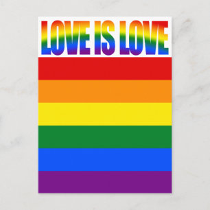 LGBTQ Equality Love LGBT Rainbow Flag Gay Pride Postcard