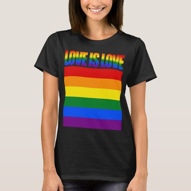 LGBTQ Equality Love LGBT Rainbow Flag Gay Pride T-Shirt (Front)