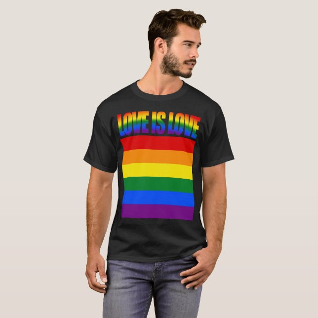 LGBTQ Equality Love LGBT Rainbow Flag Gay Pride T-Shirt (Front Full)